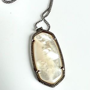 Kendra Scott Reid Necklace Silver and Ivory Pearl